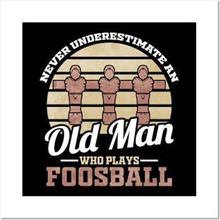 Foosball Old Man Foosball Player Posters and Art